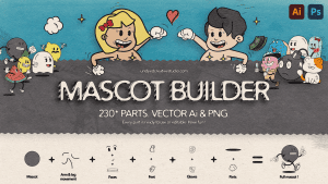 mascot builder 50s retro cartoon toolbox